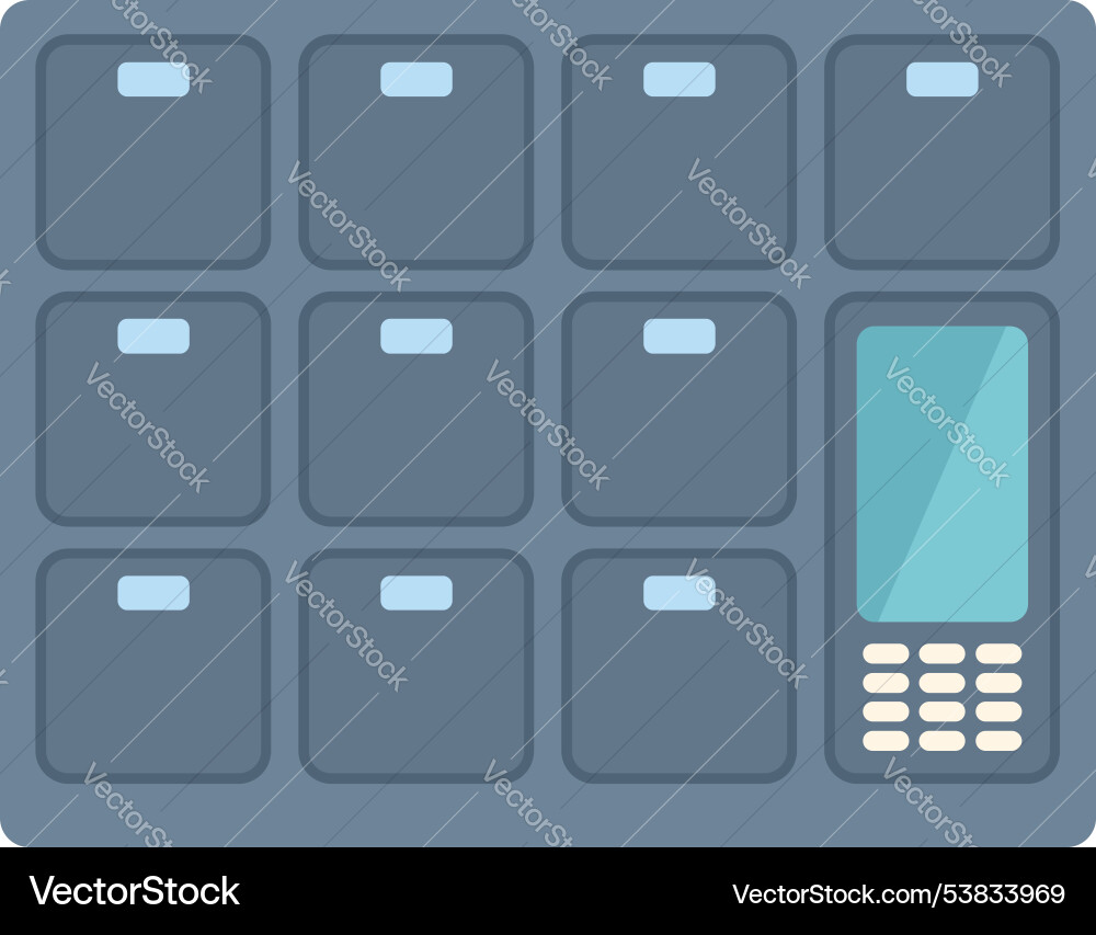 Digital drum machine with pads and screen Digital drum machine with pads and screen Vector Image
