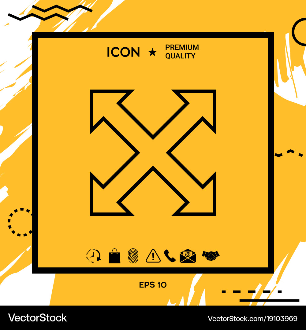 Extend resize enlarge line icon Vector Image