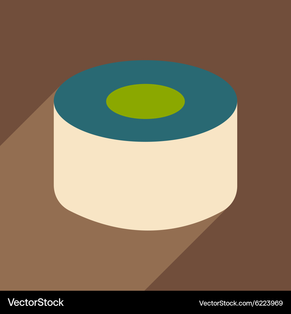 Flat with shadow icon and mobile application sushi Vector Image