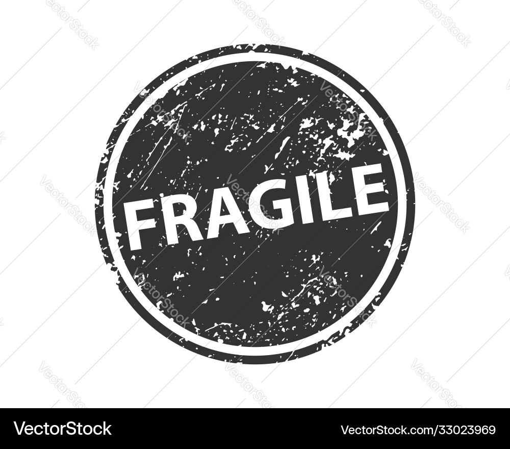 Fragile stamp texture rubber cliche imprint web Fragile stamp texture rubber cliche imprint web Vector Image
