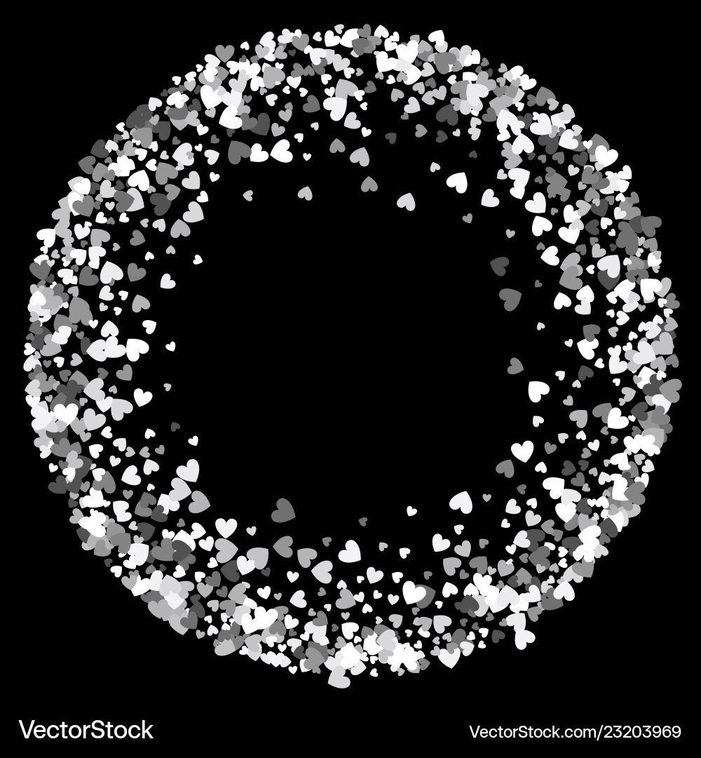 Frame or border of random scatter hearts Frame or border of random scatter hearts vector image