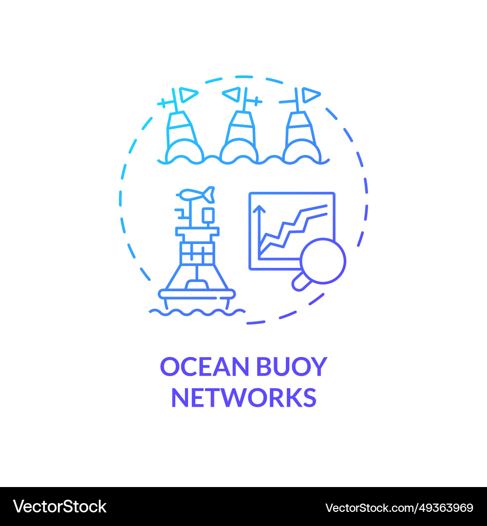 Gradient thin line icon ocean buoy networks Gradient thin line icon ocean buoy networks vector image