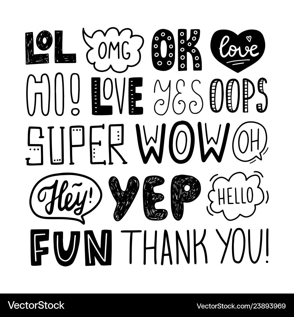 Hand Lettered Phrase Set Vector Image