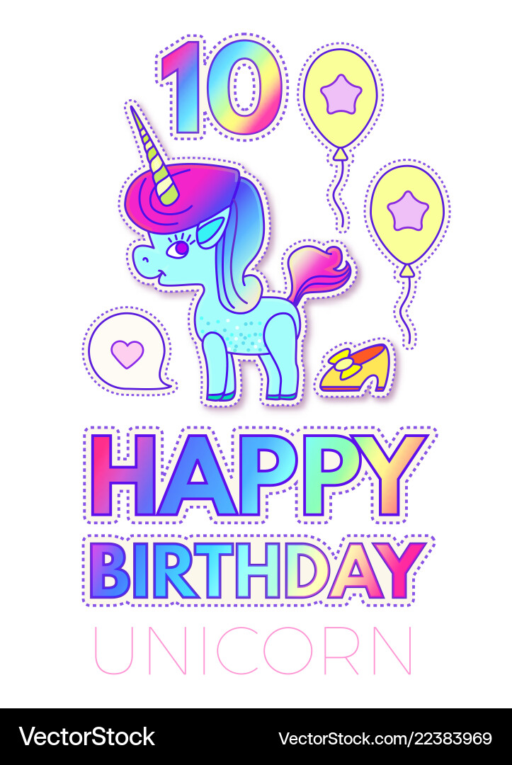 Happy birthday card template with cute magic Happy birthday card template with cute magic vector image