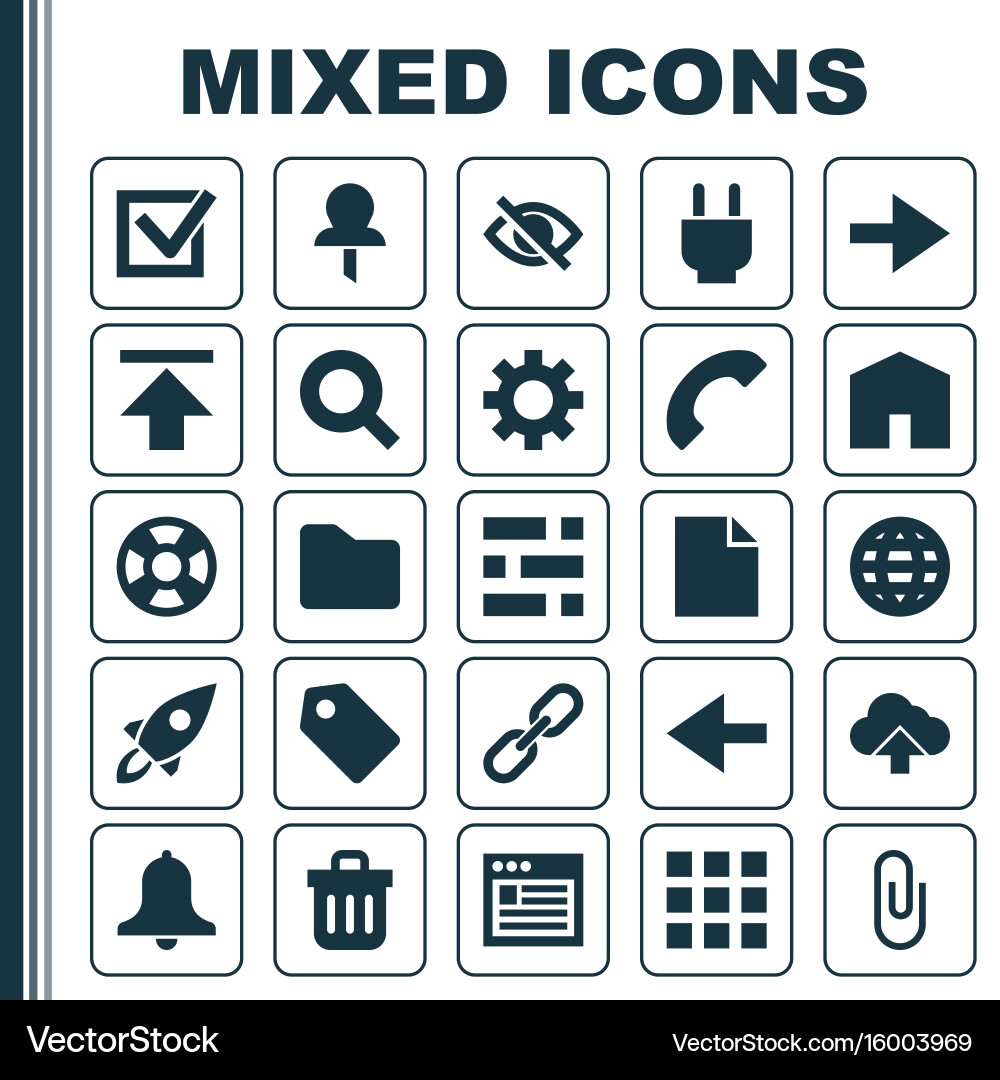 Interface icons set collection of load siren Vector Image