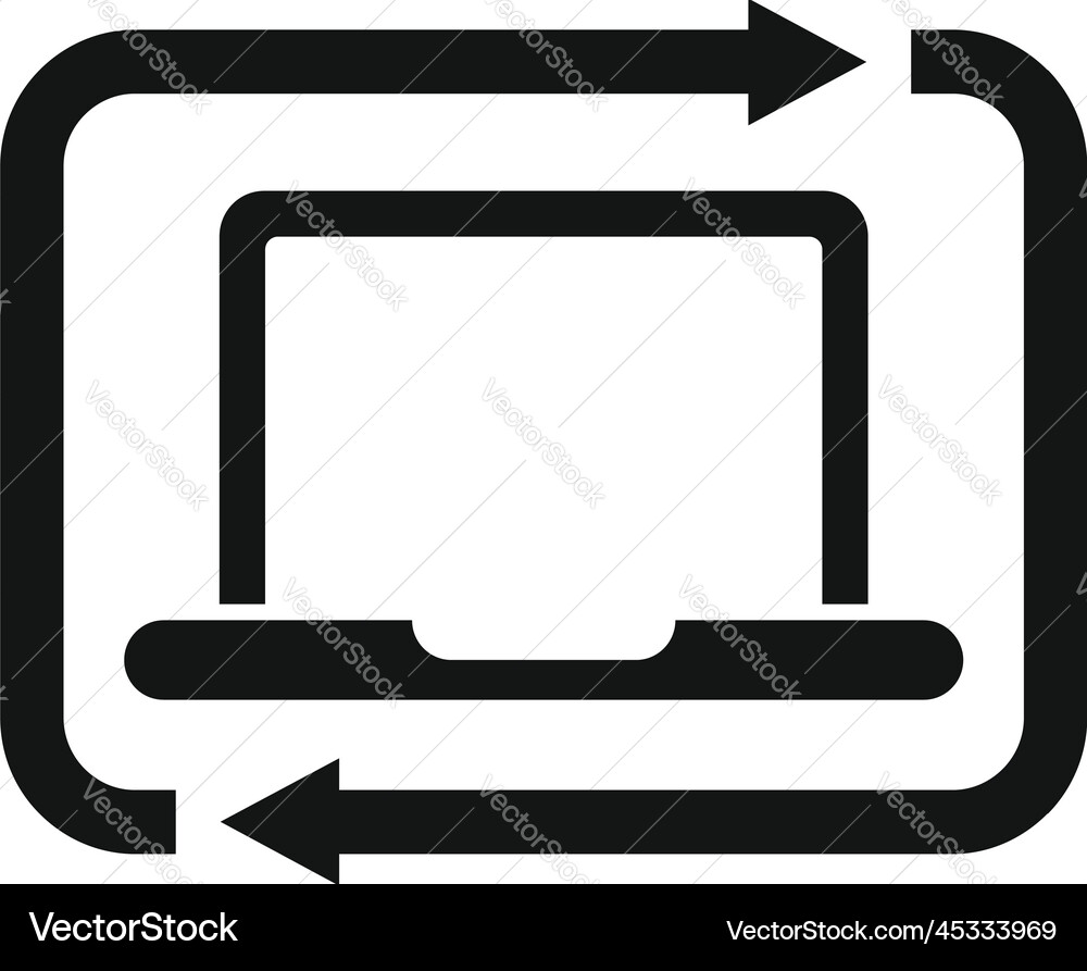 Laptop backup icon simple data cloud Laptop backup icon simple data cloud Vector Image