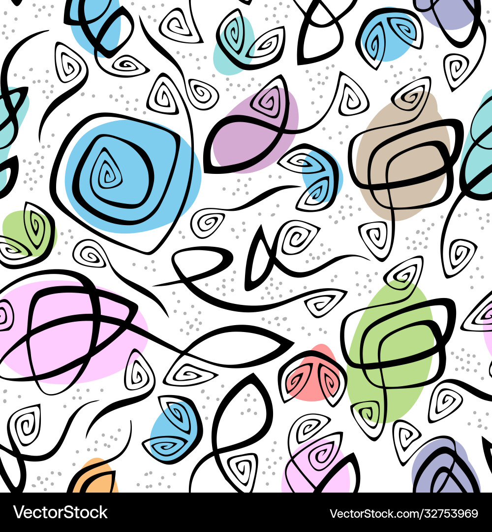 Linear abstract seamless pattern vector image