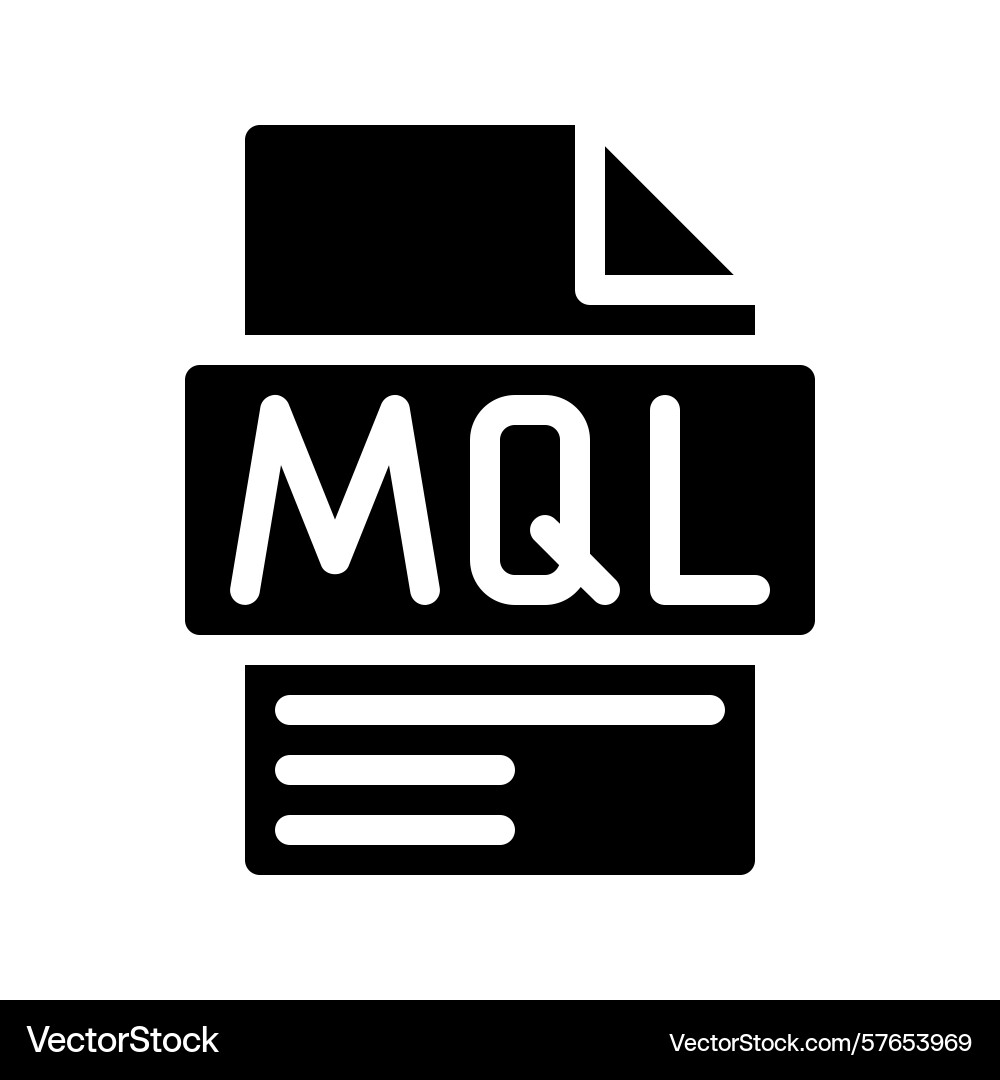Mql glyph icon file document Mql glyph icon file document vector image