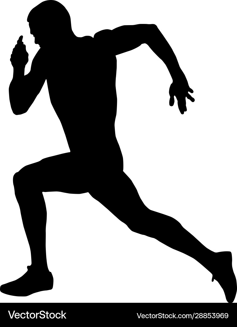 Muscular Runner Silhouette Vector Image