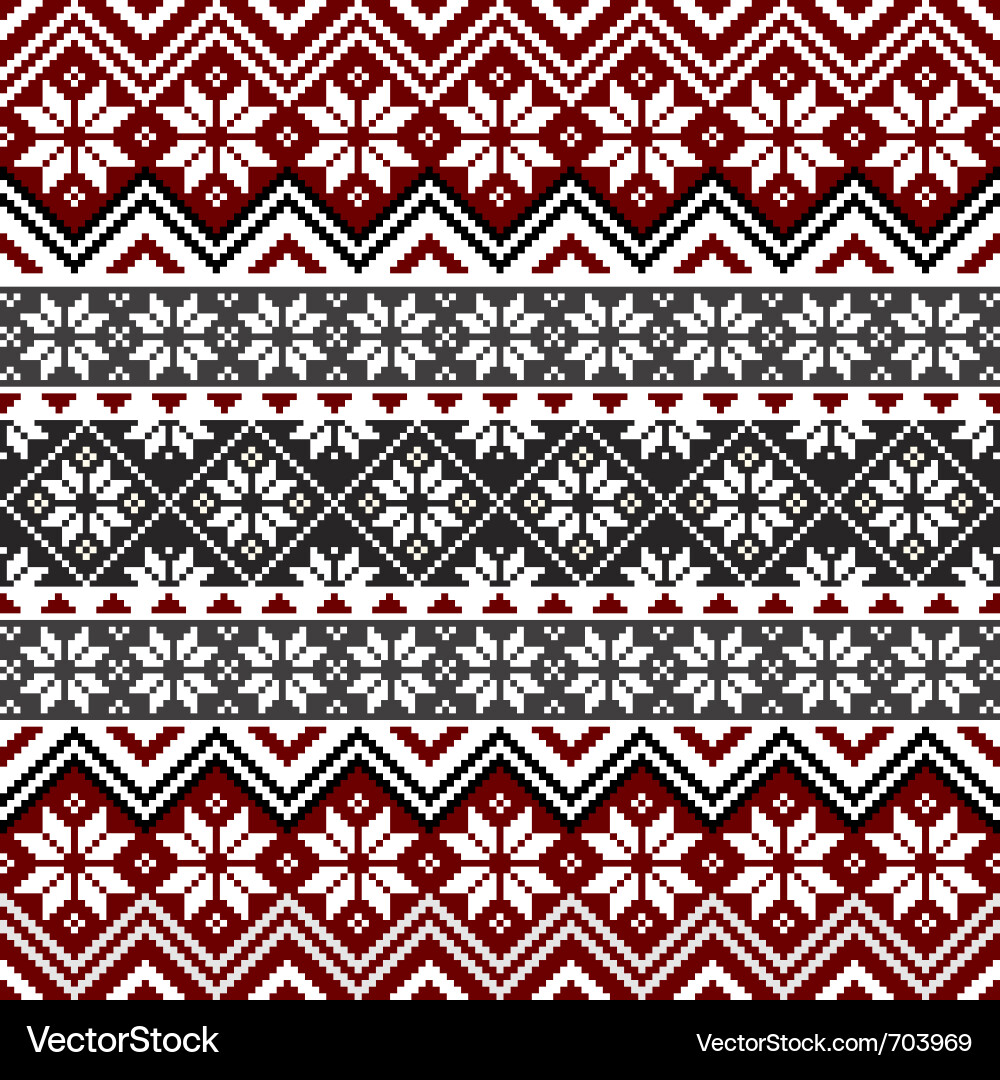 Nordic Snowflake Winter Pattern Vector Image