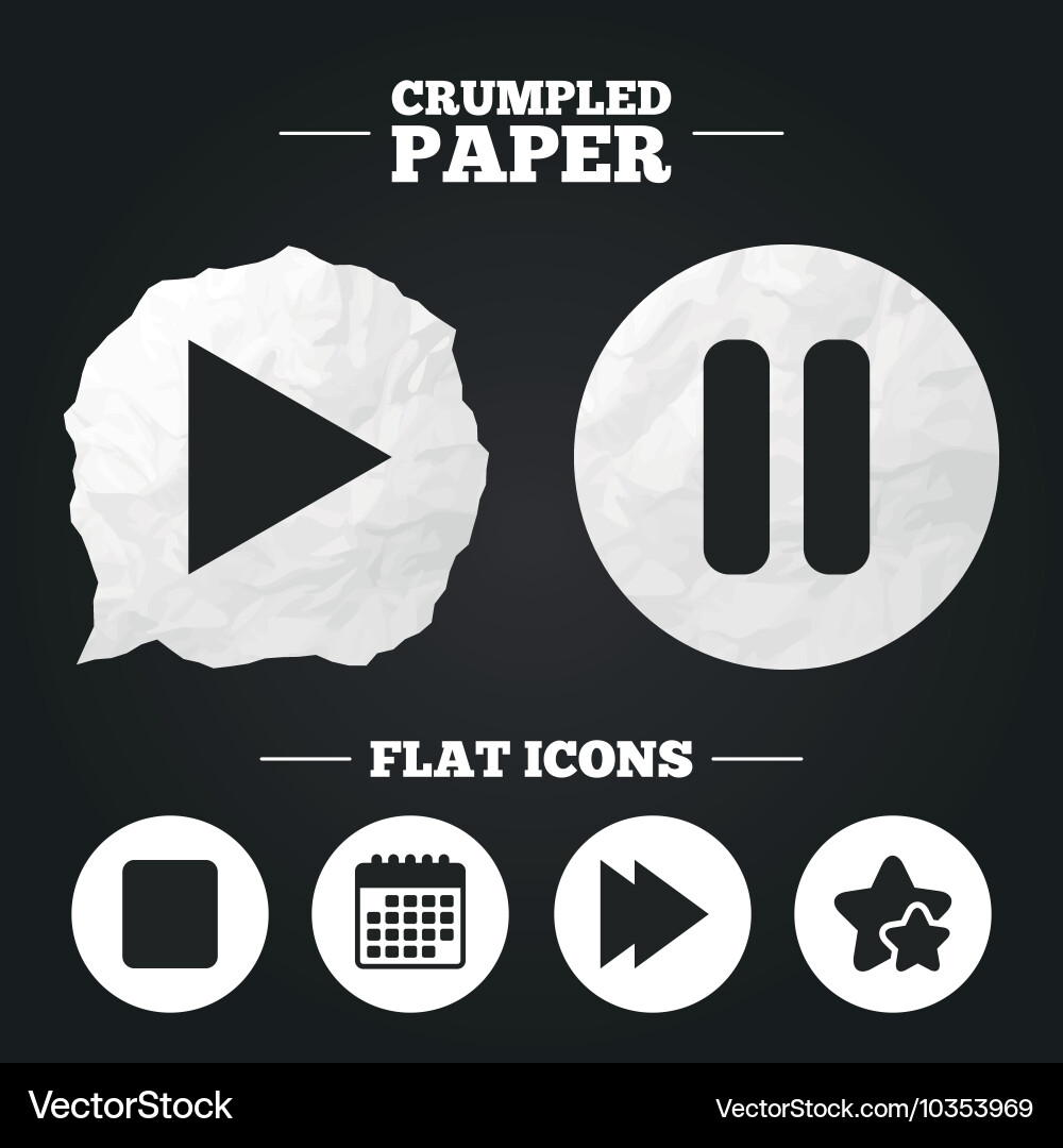 Player navigation icons play stop and pause Vector Image