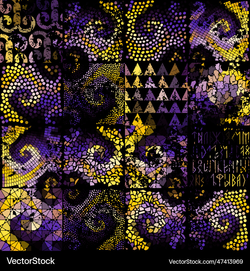 Seamless mosaic art pattern background Seamless mosaic art pattern background vector image