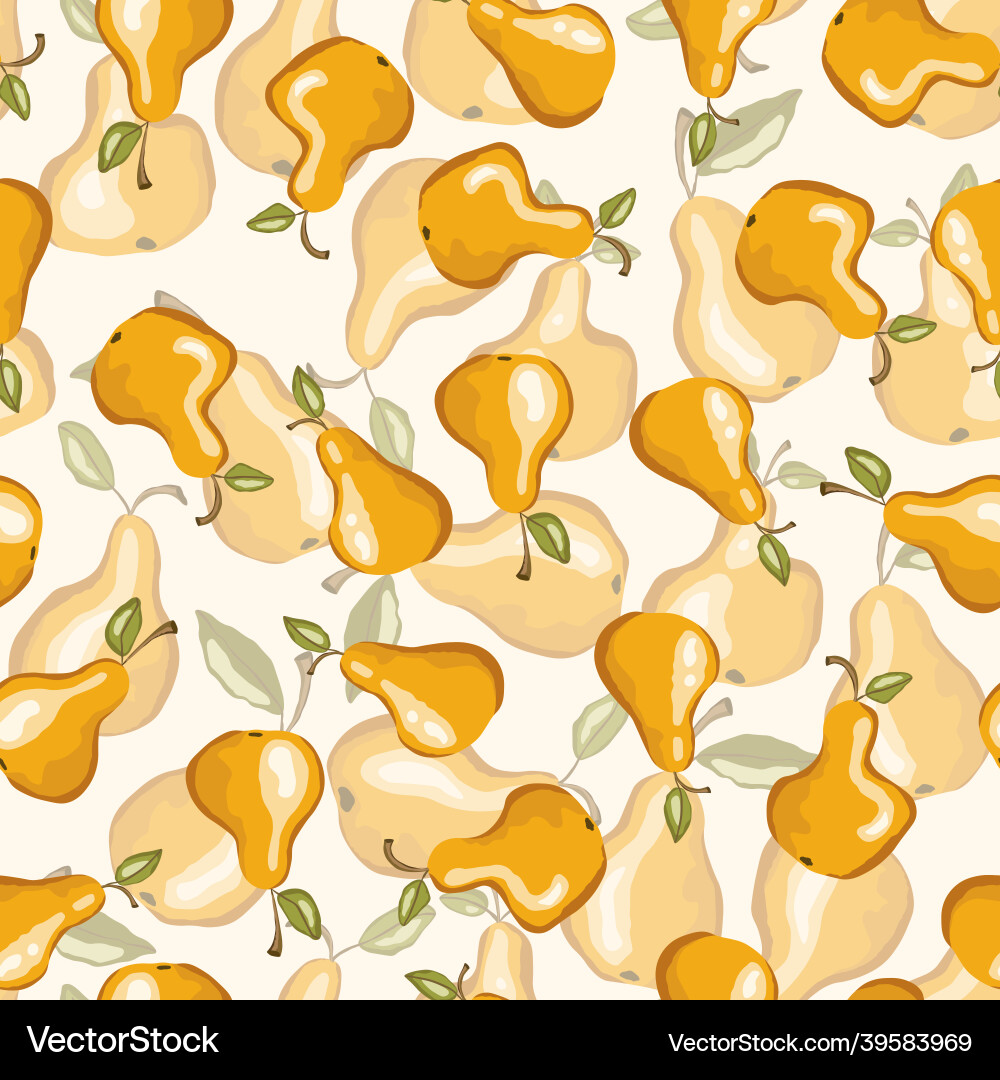 Seamless pattern with pear on white background Seamless pattern with pear on white background vector image