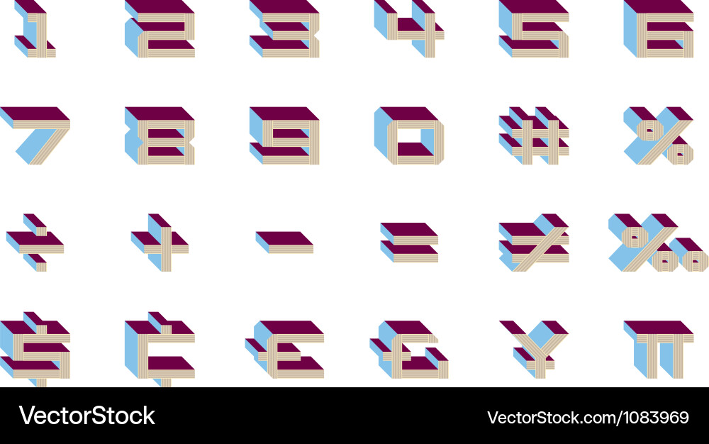 Shelf life font - numbers math currency 2 of 4 Vector Image