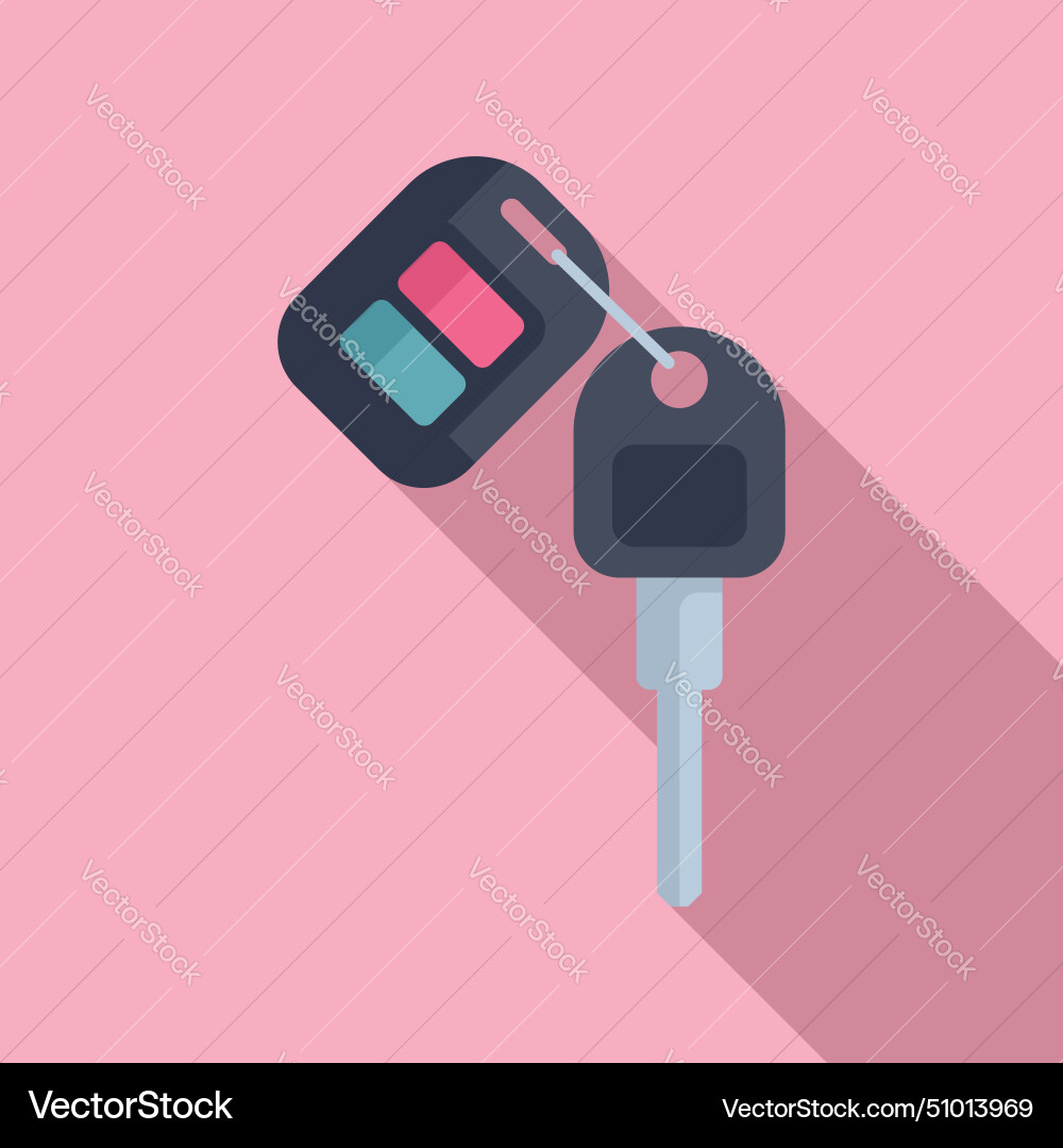 Smart key remote control icon flat object Smart key remote control icon flat object Vector Image
