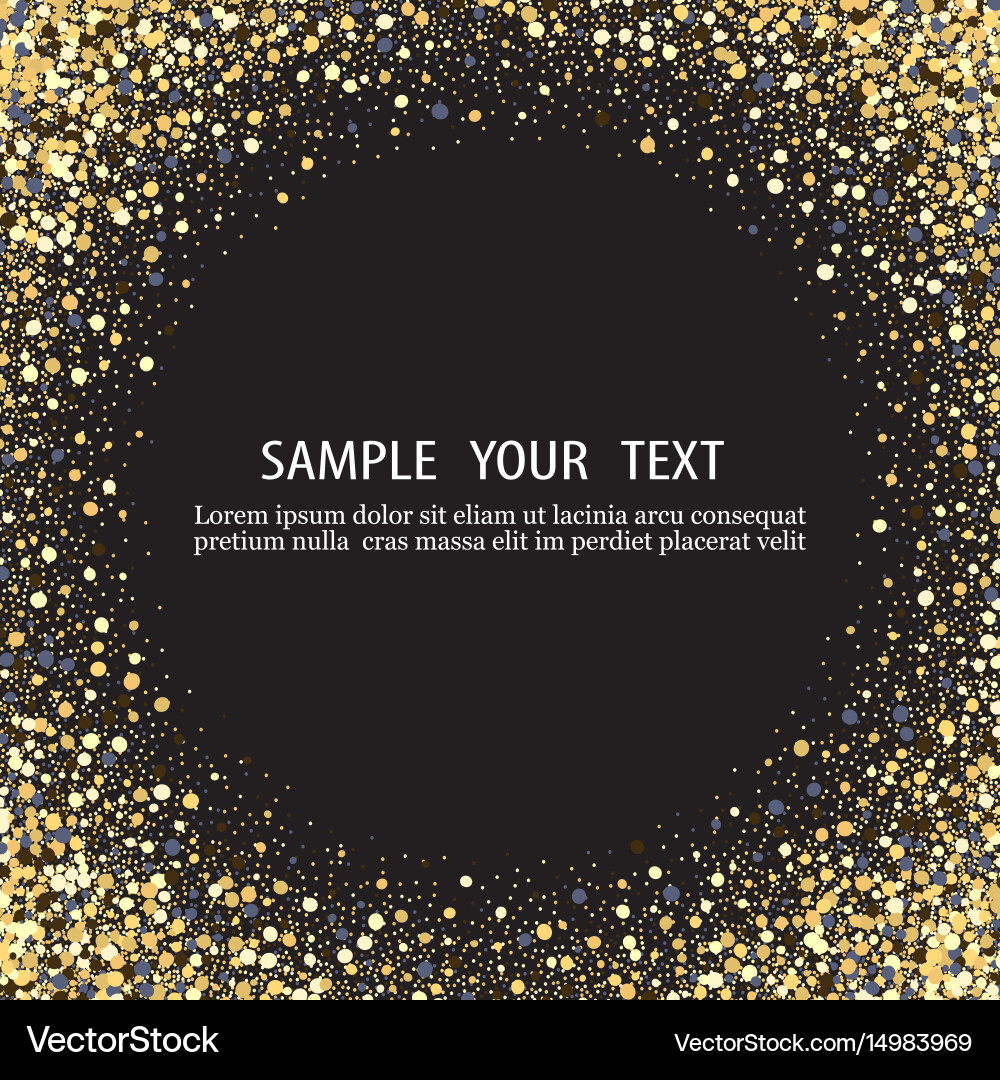 Sparkling Black Background with Gold Glitter Vector Image