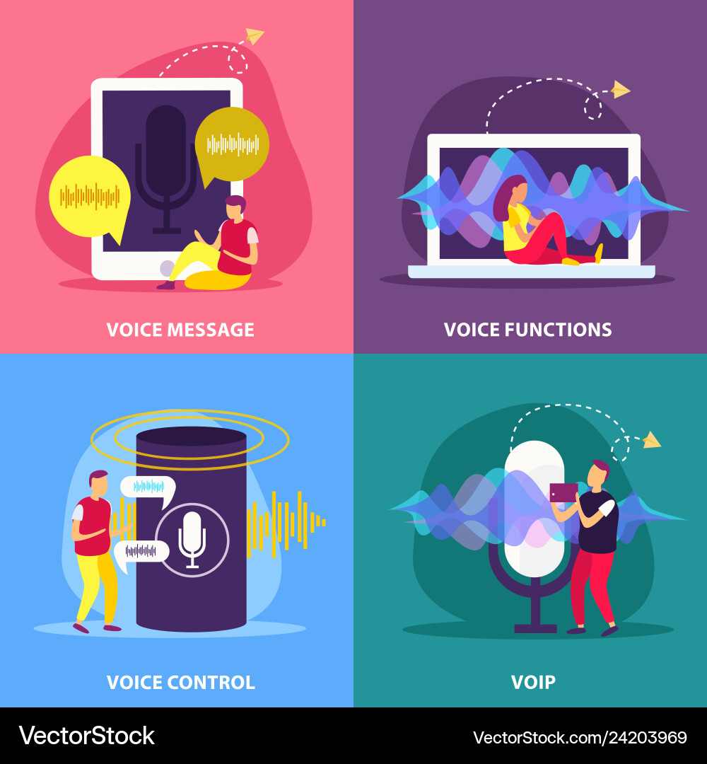 Voice functions 2x2 design concept Voice functions 2x2 design concept vector image