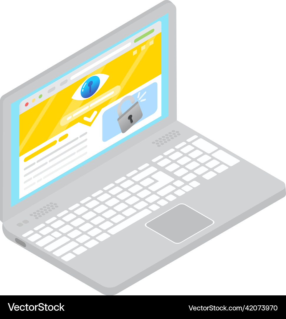 Access to folder on laptop computer icon vector image
