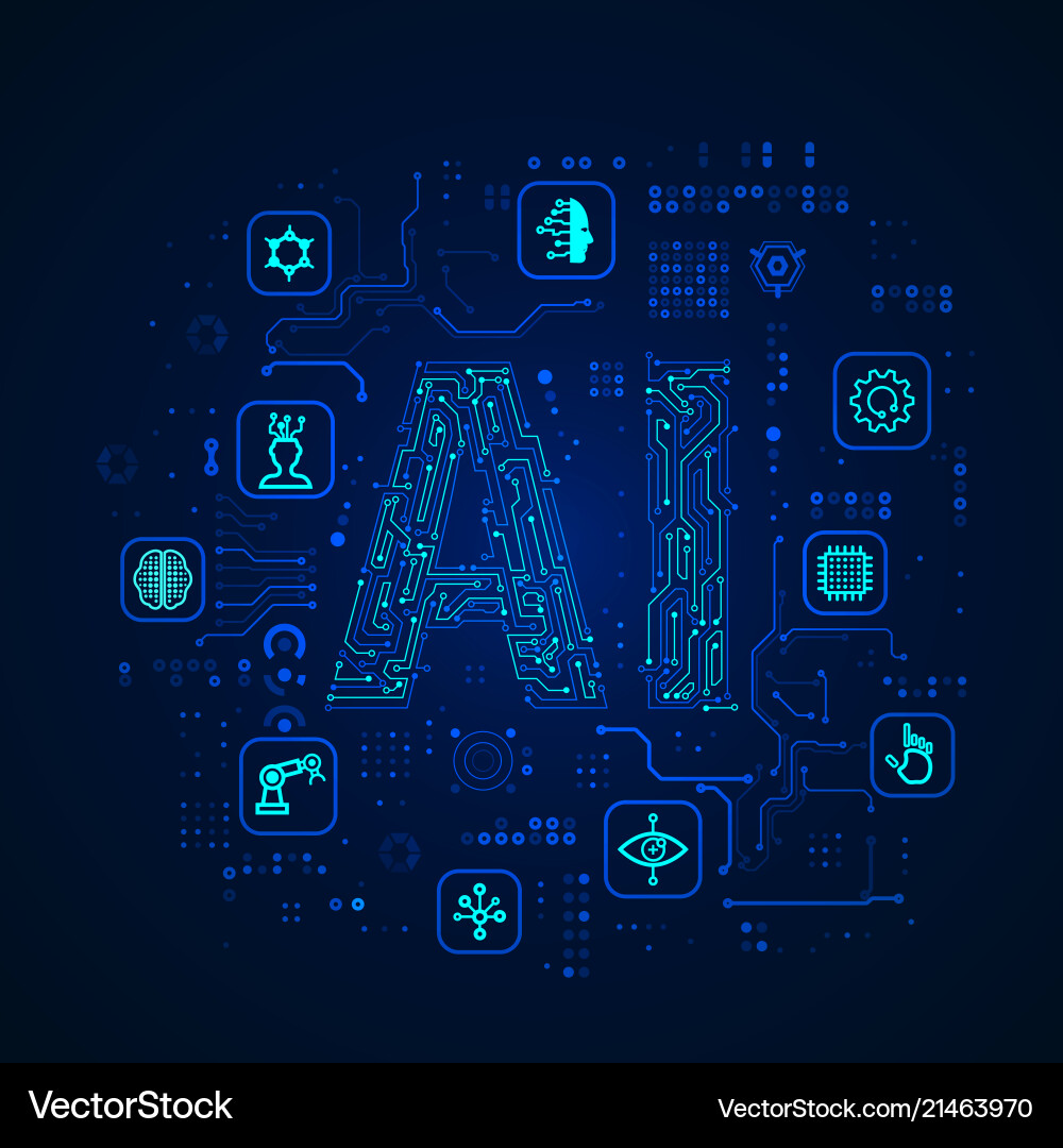 Artificial Intelligence Icon Set vector image