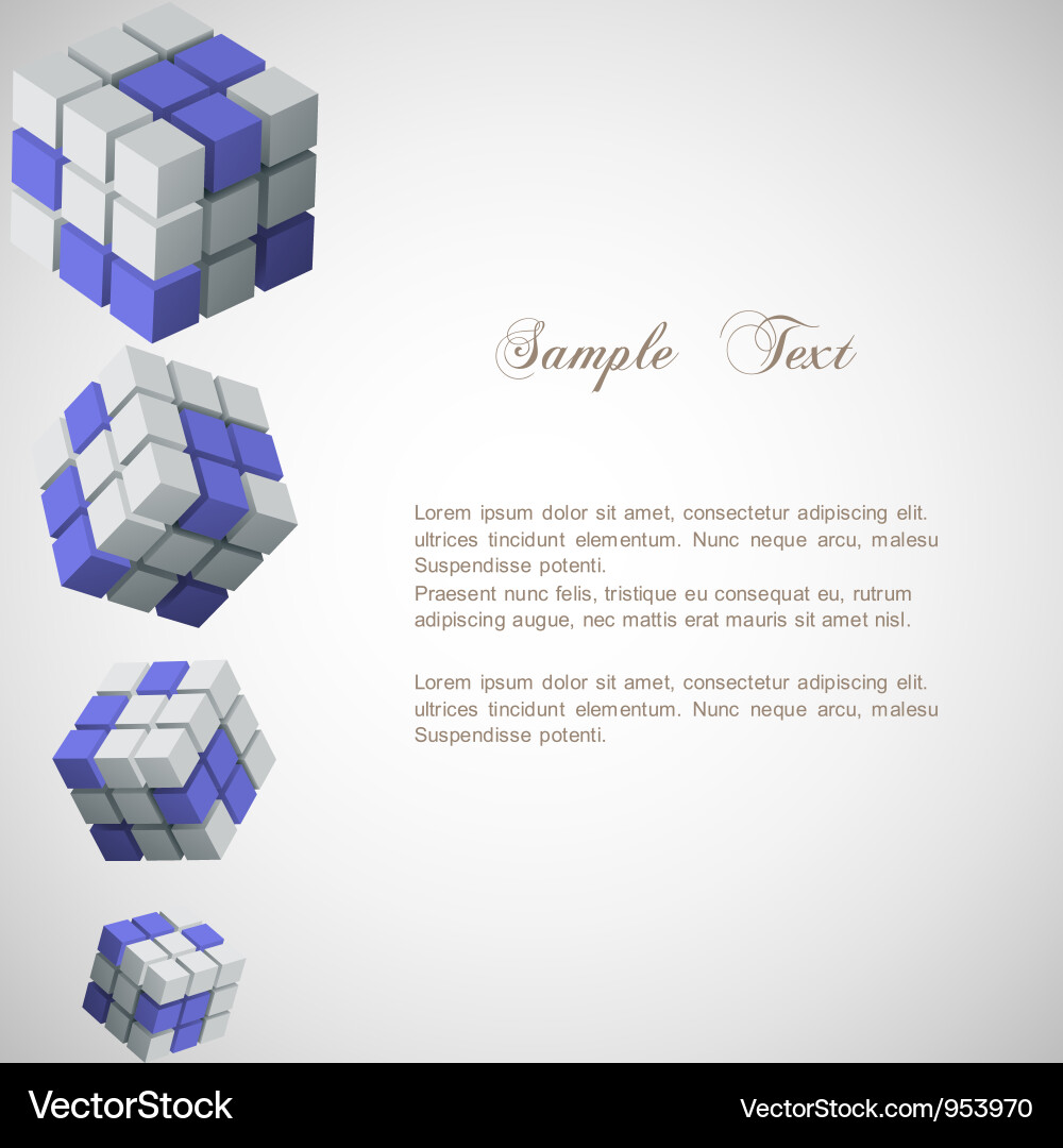 Background with 3d cubes vector image