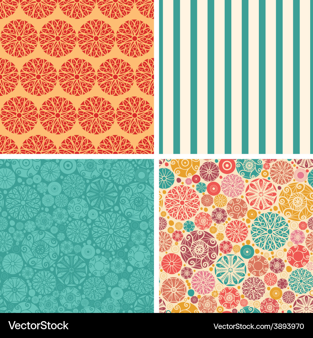 Colorful Circle Pattern Set vector image