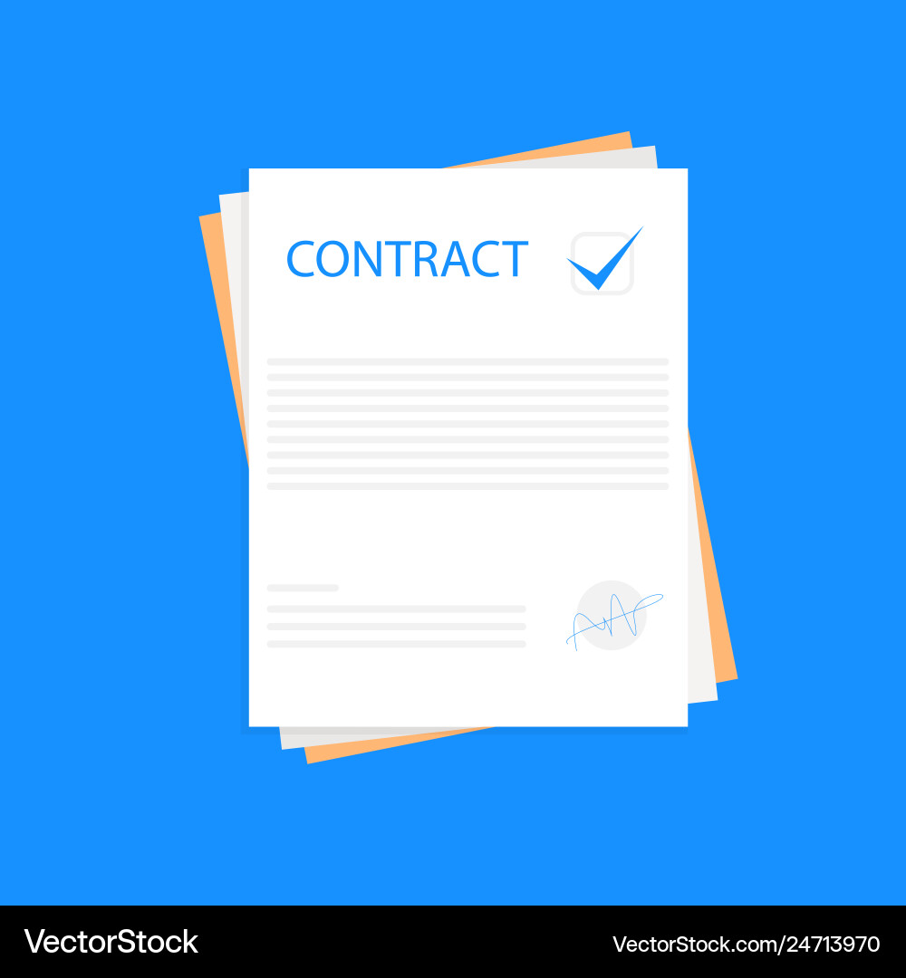 Contract or document signing icon Contract or document signing icon vector image