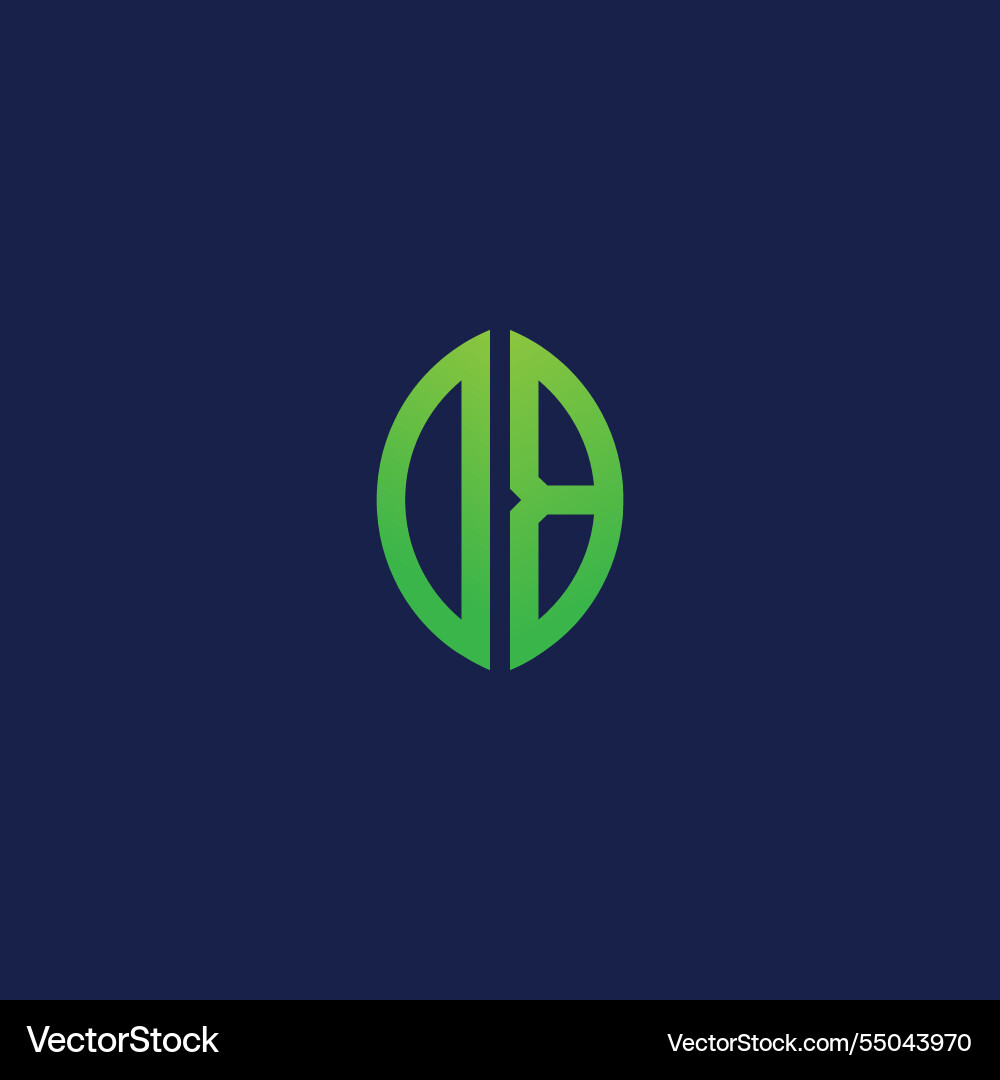 Creative initial letters db with eco leaf shape vector image