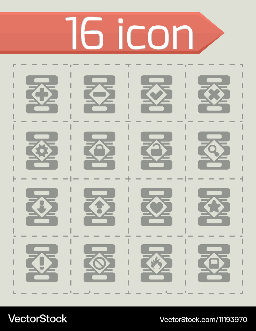 Database icon set vector image