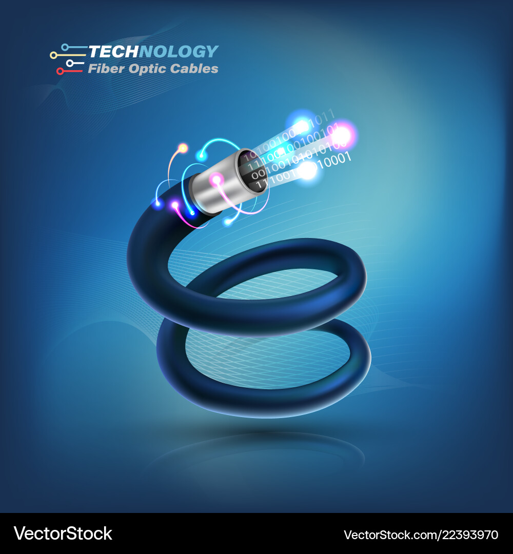 Fiber optic cable Royalty Free Vector Image - VectorStock