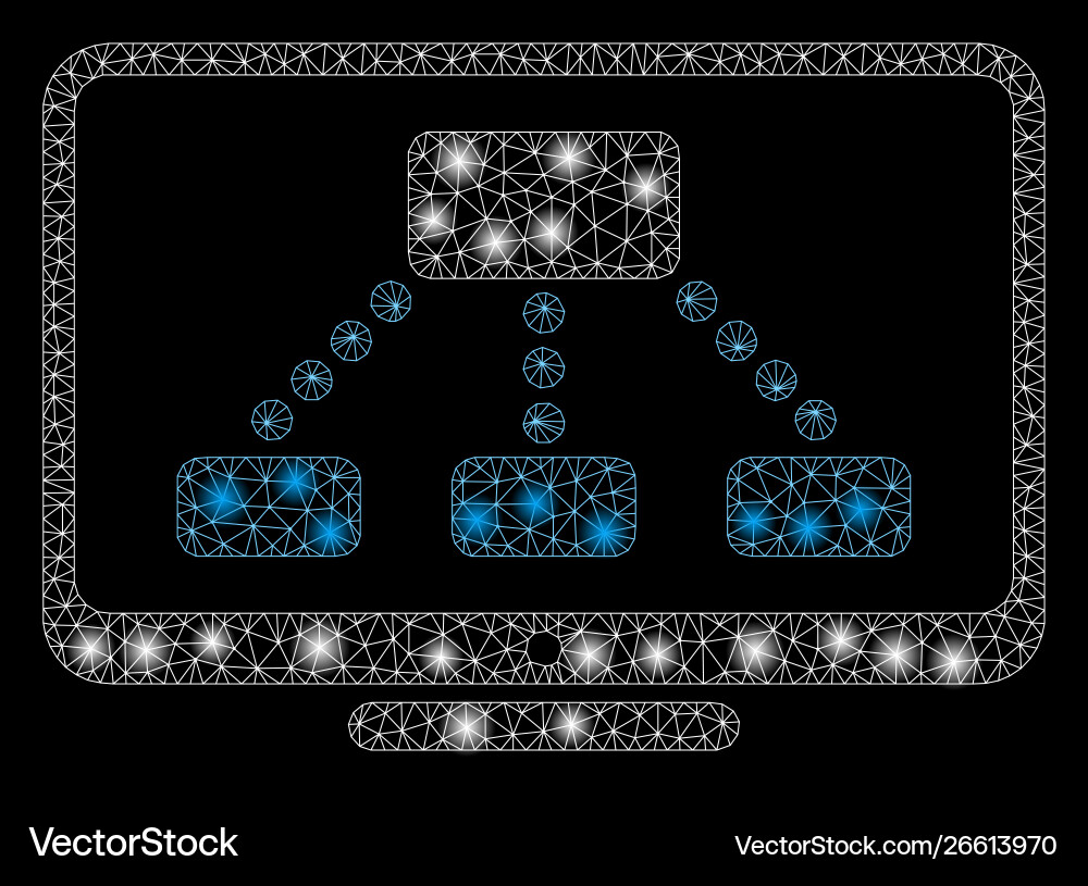 Flare mesh wire frame hierarchy monitor with Flare mesh wire frame hierarchy monitor with vector image