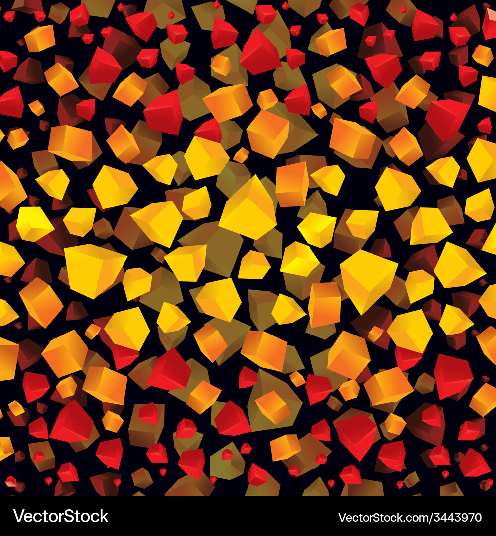 Geometric Orange Cube Background Vector Image