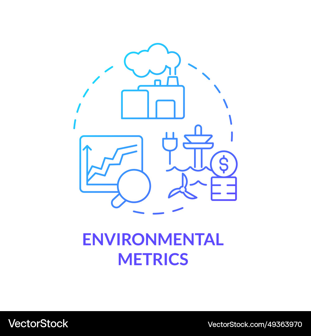 Gradient thin line icon environmental metrics Gradient thin line icon environmental metrics vector image