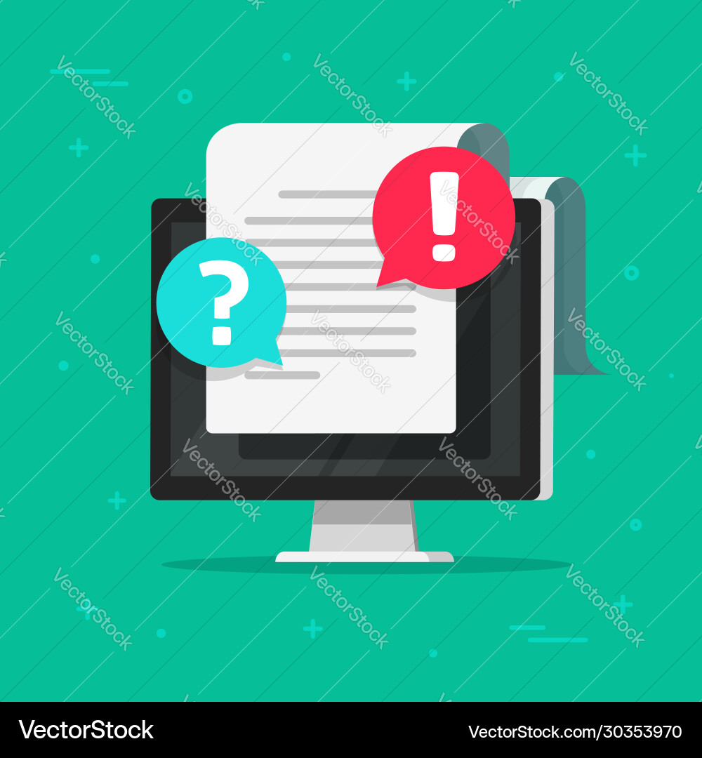 Internet text file or web document comments notice Internet text file or web document comments notice vector image