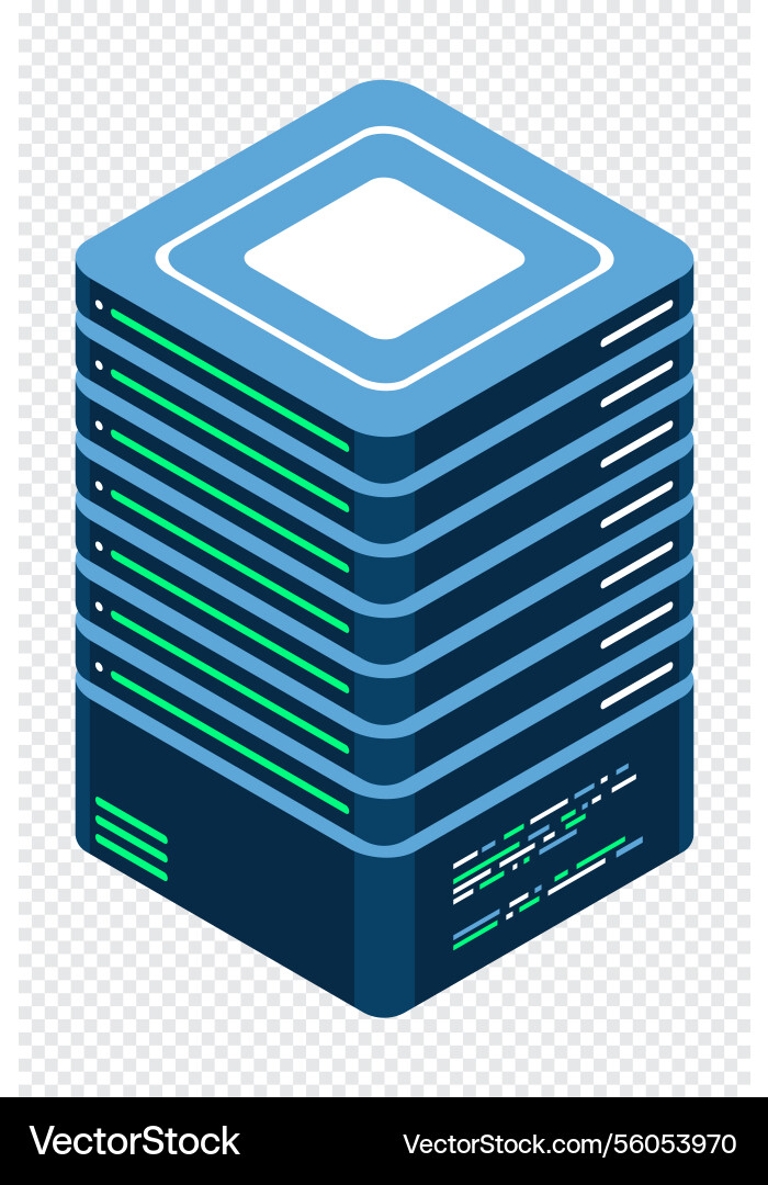 Isometric server network 3d computer Vector Image