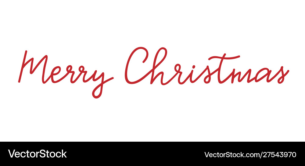 Merry Christmas Lettering - Red & White vector image