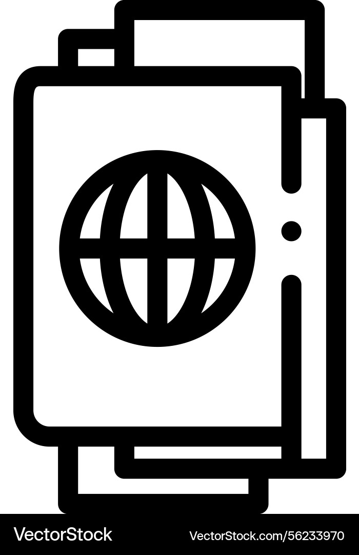 Passport icon thin linear style design isolated Passport icon thin linear style design isolated vector image