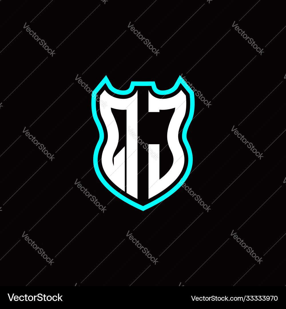 Q j initial logo design with shield shape Q j initial logo design with shield shape vector image