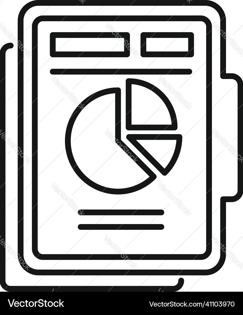 Report folder icon outline analysis Report folder icon outline analysis vector image