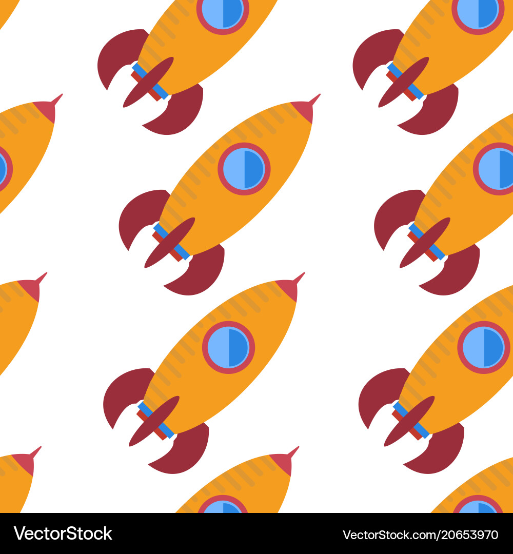 Seamless pattern with space rocket Seamless pattern with space rocket vector image