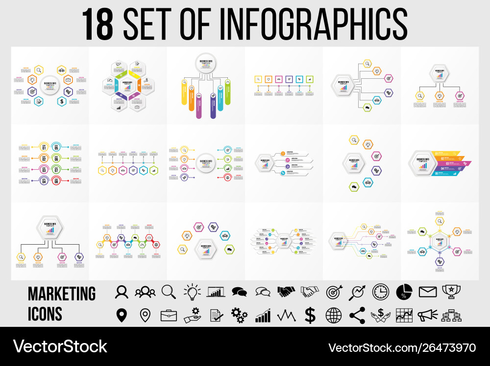 Set of infographics elements design template Set of infographics elements design template vector image