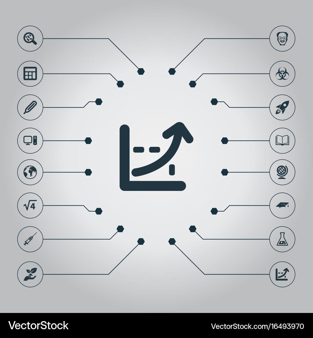 Set of simple study icons vector image