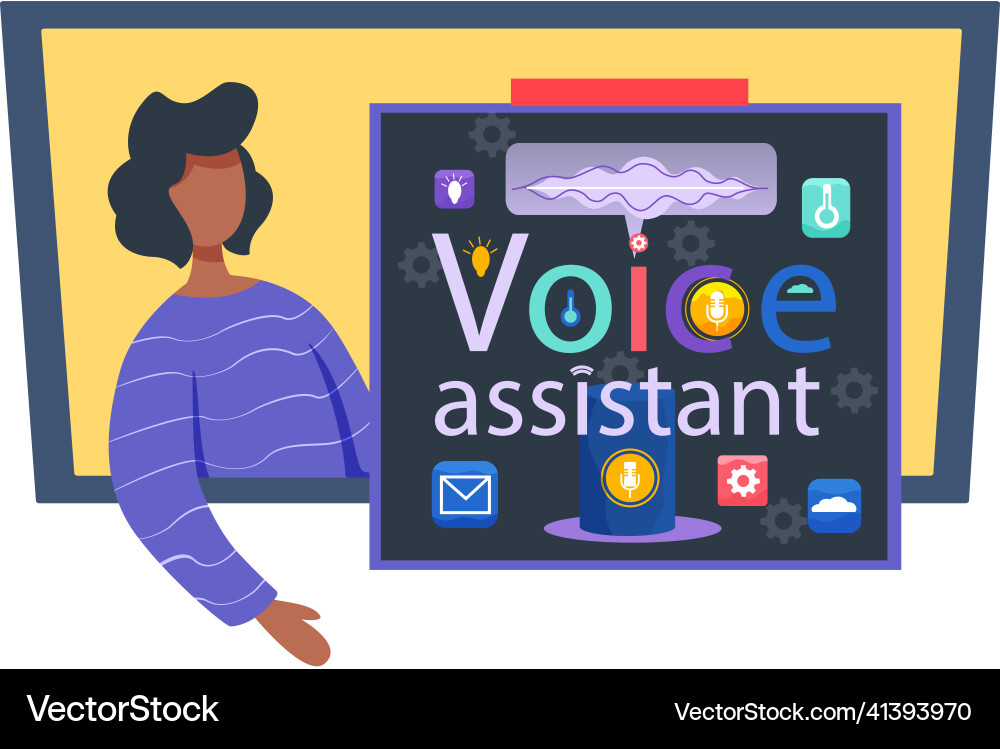 Speaker recognition vote controlled smart Vector Image