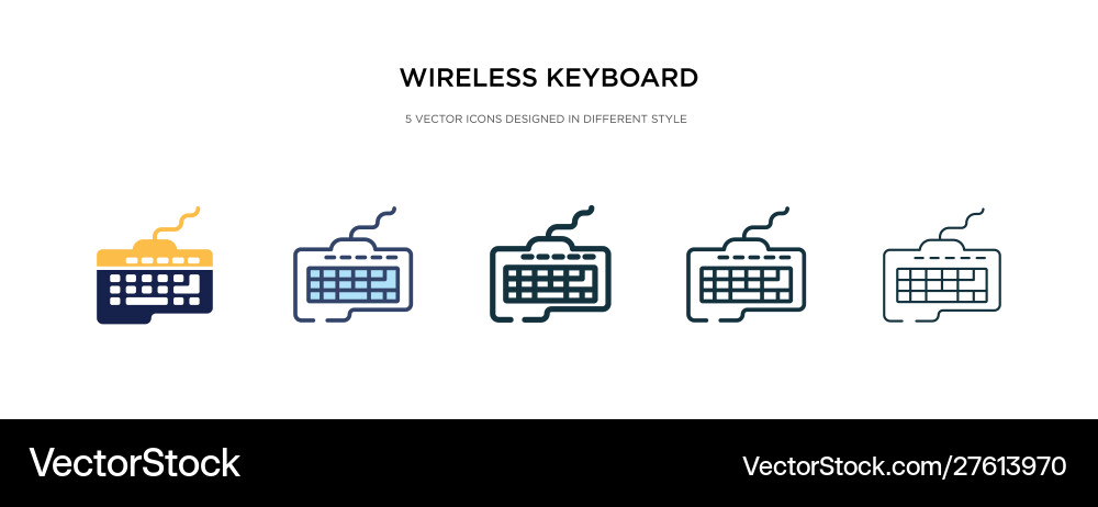 Wireless keyboard icon in different style two Wireless keyboard icon in different style two vector image