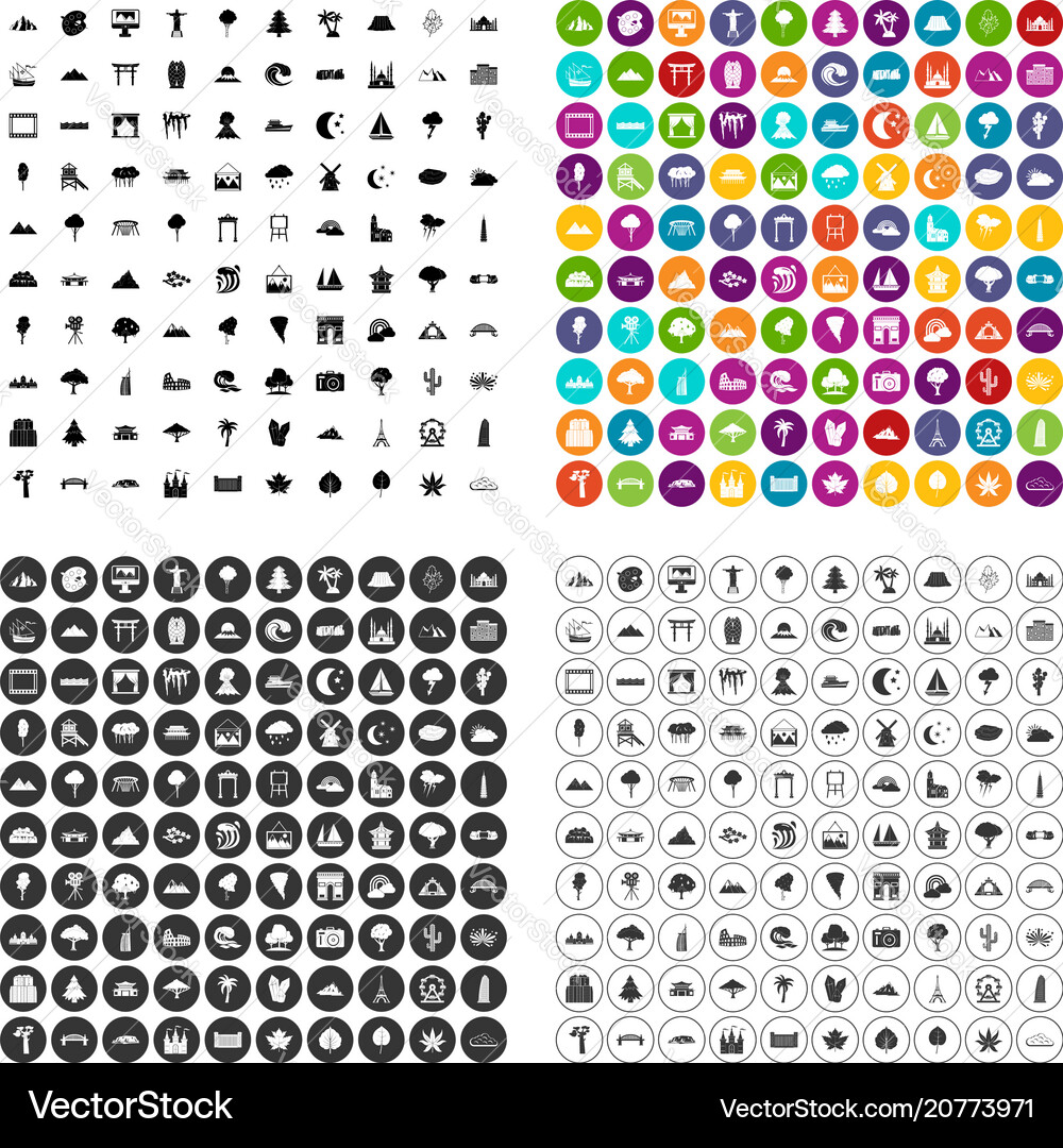 100 view icons set variant Vector Image