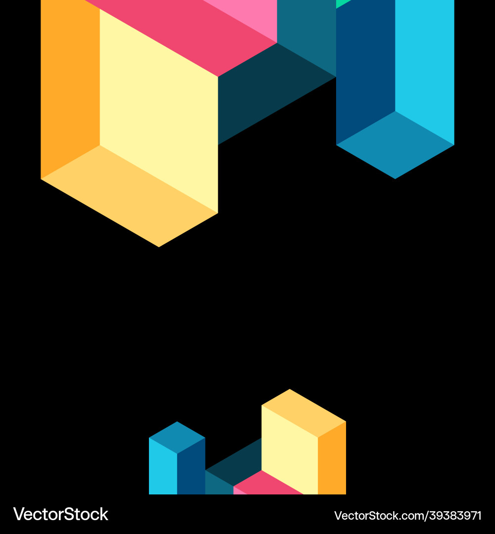 Abstract background 3d cubes cubic elements Abstract background 3d cubes cubic elements Vector Image