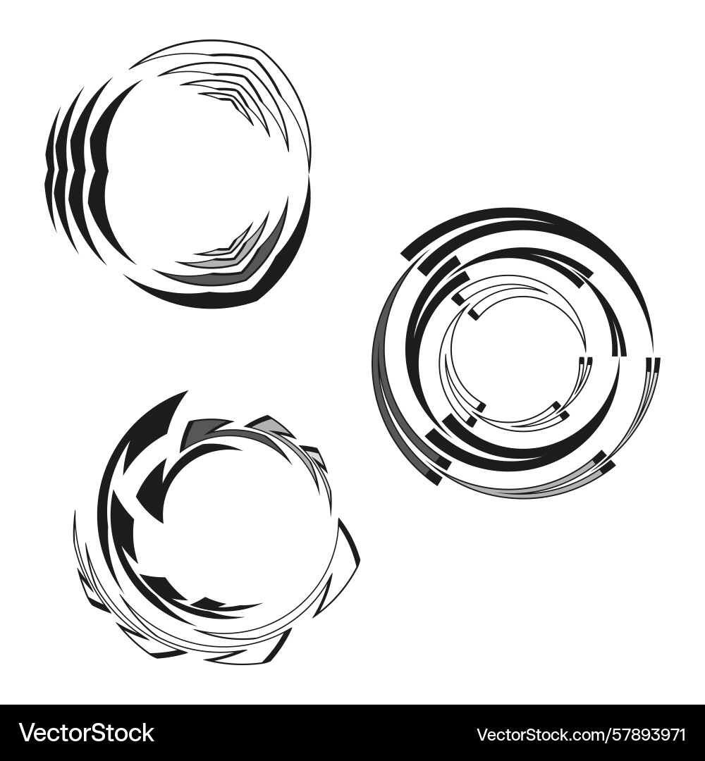 Abstract circular shapes dynamic swirl elements Vector Image