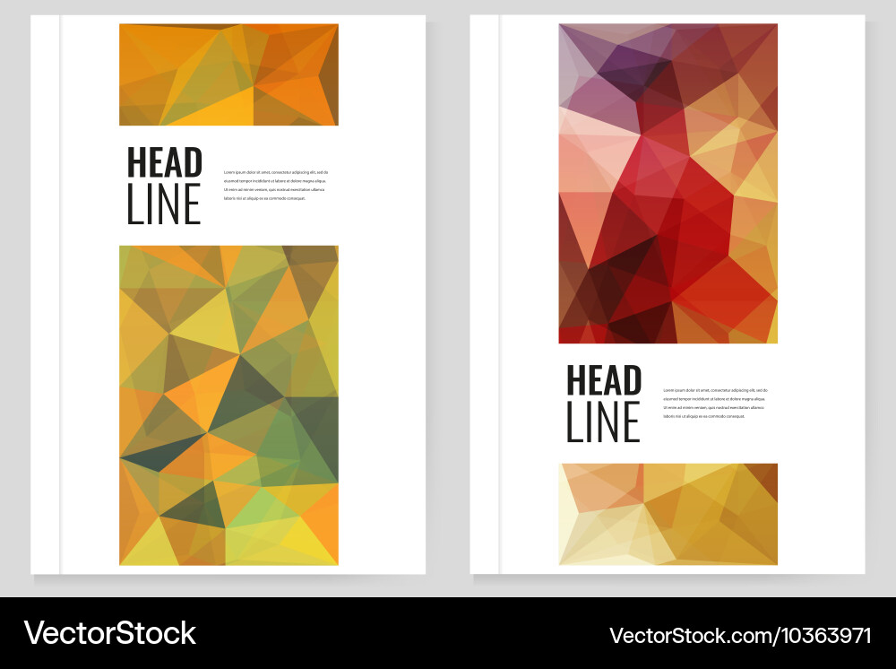 Abstract triangle brochure flyer design template vector image