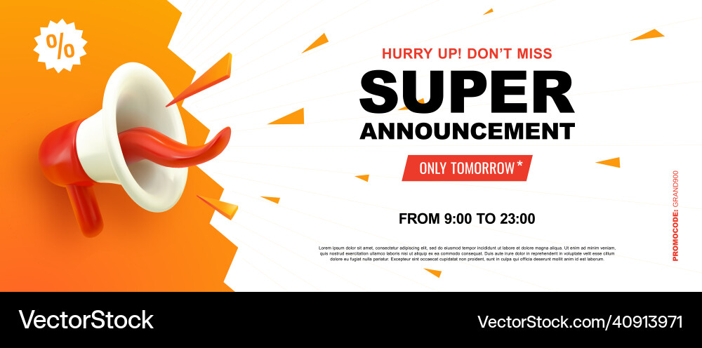 Announcement web banner grand opening coupon Announcement web banner grand opening coupon vector image