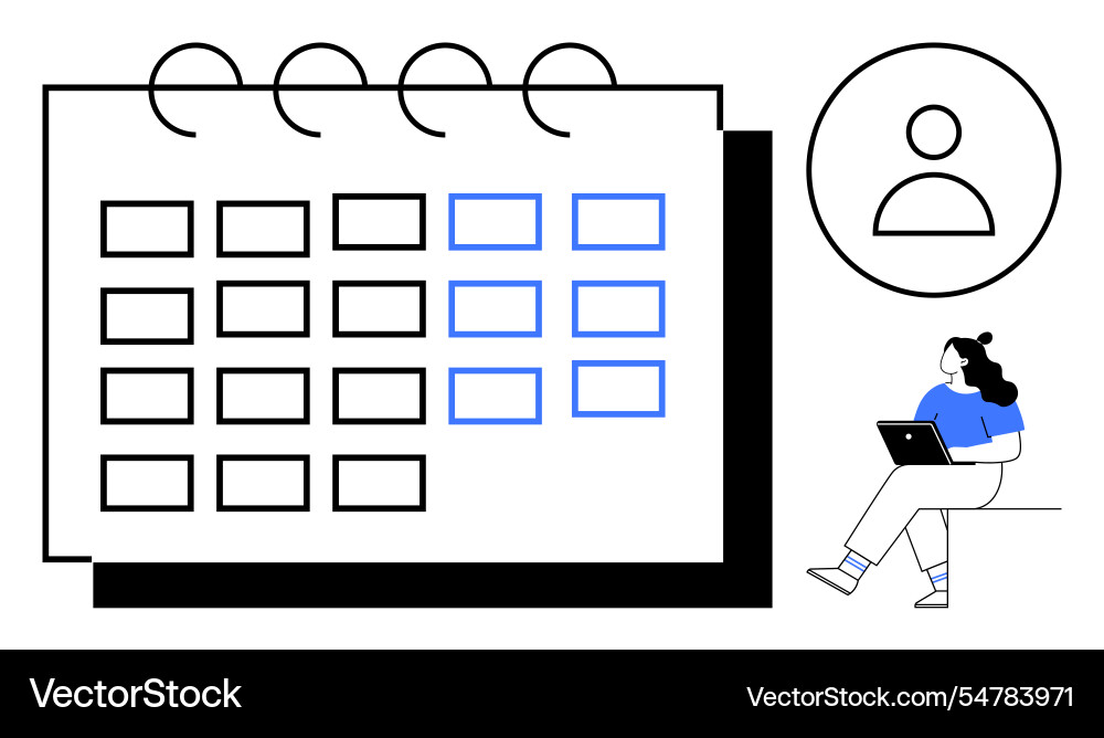 Calendar scheduling with comfortable remote work Vector Image