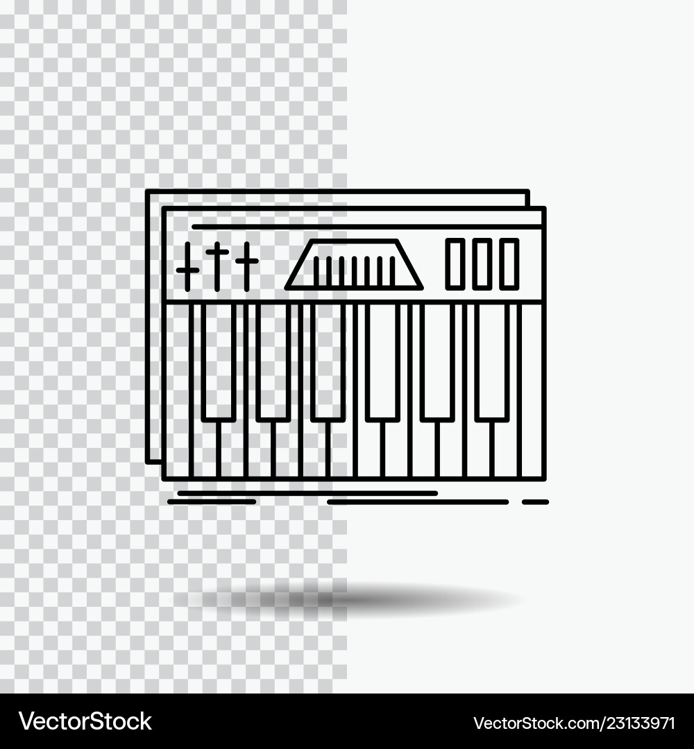 Controller keyboard keys midi sound line icon Controller keyboard keys midi sound line icon vector image